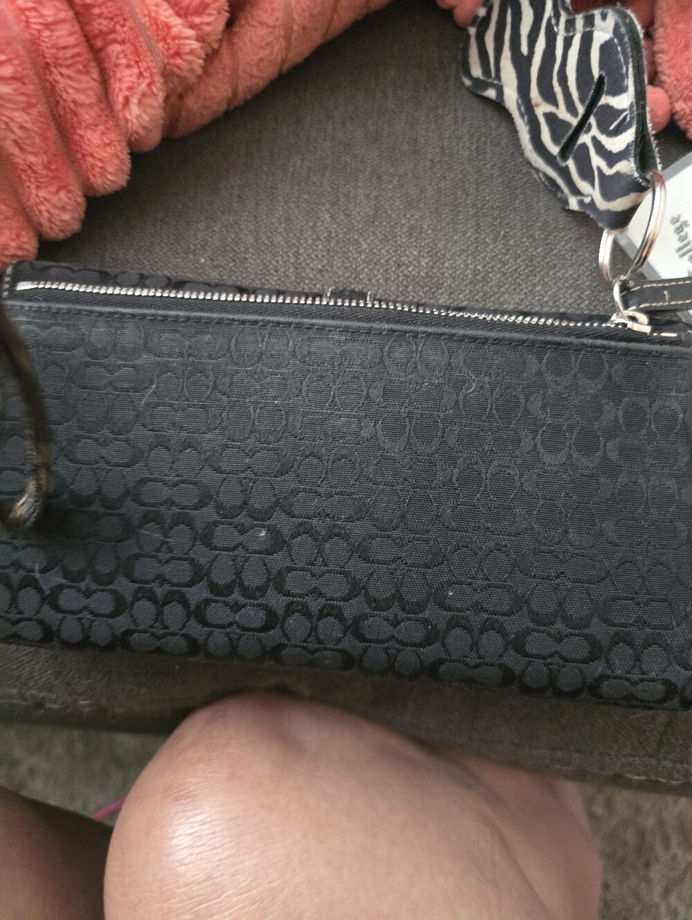 Coach Black Signature Jacquard Wallet with Silver Buckle - Picture 2 of 3